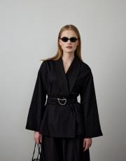 siyah pamuklu aksesuarlı takım 4