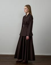 acı kahve pamuklu aksesuarlı takım 2