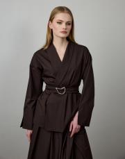 acı kahve pamuklu aksesuarlı takım 5