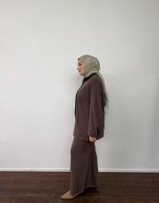 kahverengi örme sırt allerli takım 5