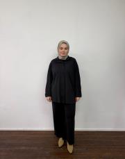 siyah örme sırt allerli takım