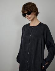 siyah ipek dokulu uzun tunik 3