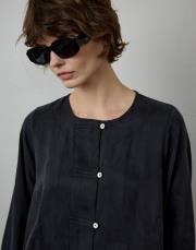 siyah ipek dokulu uzun tunik 5