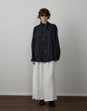 siyah ipek dokulu çıtçıtlı gömlek