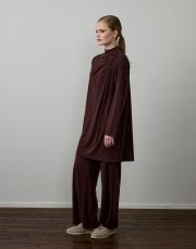 kahverengi modal karışımlı omuz detaylı takım 2