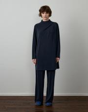 siyah modal karışımlı omuz detaylı takım