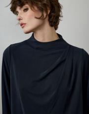 siyah modal karışımlı omuz detaylı takım 4