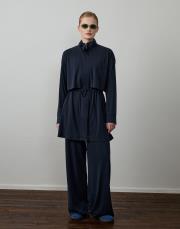 siyah modal karışımlı bağcık detaylı takım