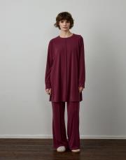 fuşya modal karışımlı nervür detaylı takım