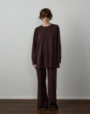 kahverengi modal karışımlı nervür detaylı takım