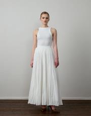 beyaz pamuklu godeli hafif kraşlı etek