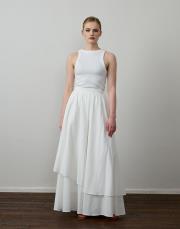 beyaz pamuklu katlı etek