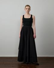 siyah pamuklu katlı etek