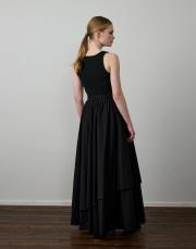 siyah pamuklu katlı etek 3