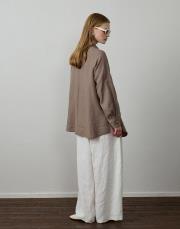 vizon %100 keten dikiş detaylı gömlek 3