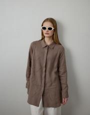 vizon %100 keten dikiş detaylı gömlek 4