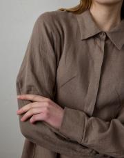 vizon %100 keten dikiş detaylı gömlek 5