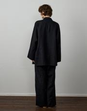 siyah %100 keten seyyar kemerli gömlek 3