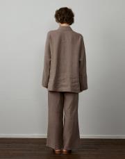 vizon %100 keten seyyar kemerli gömlek 2