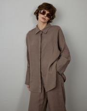 vizon %100 keten seyyar kemerli gömlek 3