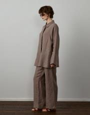 vizon %100 keten seyyar kemerli gömlek 4