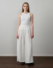 beyaz %100 keten punteriz dikiş pantolon