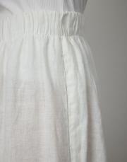 beyaz %100 keten punteriz dikiş pantolon 5