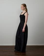 siyah %100 keten punteriz dikiş pantolon