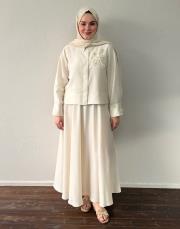 ekru tensel etekli takım