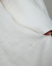 beyaz %100 keten nakışlı elbise 4