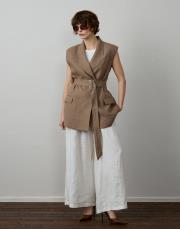 karamel %100 keten yelek