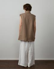 karamel %100 keten yelek 3