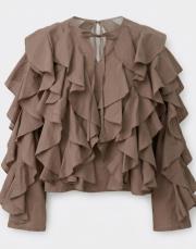 vizon pamuklu fırfırlı bluz