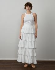 beyaz pamuklu kat kat etek