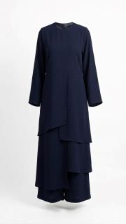 lacivert krep parçalı takım