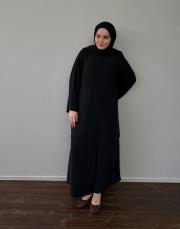 siyah krep parçalı takım 2