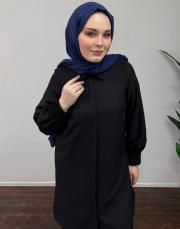 siyah keten dokulu nervür detaylı takım 2