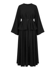 siyah pamuklu kemerli etekli takım