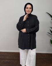 füme modal dik yakalı gömlek 3