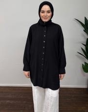 siyah modal dik yakalı gömlek 3