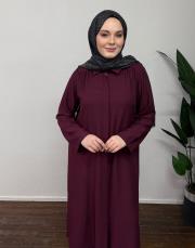 bordo keten dokulu enjoy tunik