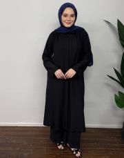 siyah keten dokulu enjoy tunik 2