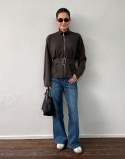 mavi yüksek bel geniş paça jean