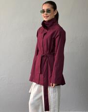 bordo frezya poplin trenç gömlek 2