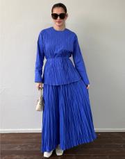 mavi gardenya poplin kraşlı takım 2