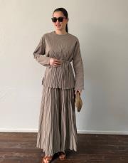 vizon gardenya poplin kraşlı takım 2