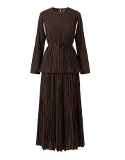 acı kahve gardenya poplin kraşlı takım