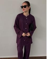 mürdüm manolya keten dokulu britli takım 4