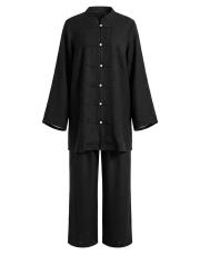 siyah manolya keten dokulu britli takım