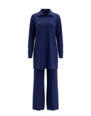 indigo orkide modal yarım fermuarlı takım